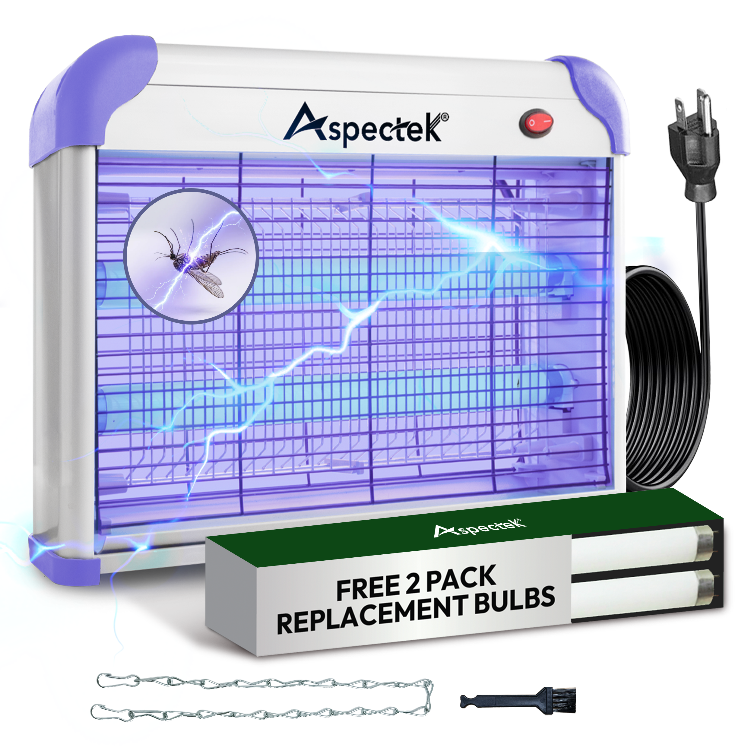 Aspectek 20W Indoor Bug Zapper, Powerful UV Bugs Lamp Attract