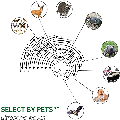 Yard Sentinel + Remote Control Outdoor Ultrasonic Animal Repeller – Waterproof, Motion Sensor, Adjustable Volume – Cat Repellent, Skunk Repellent, and Bird Repellent