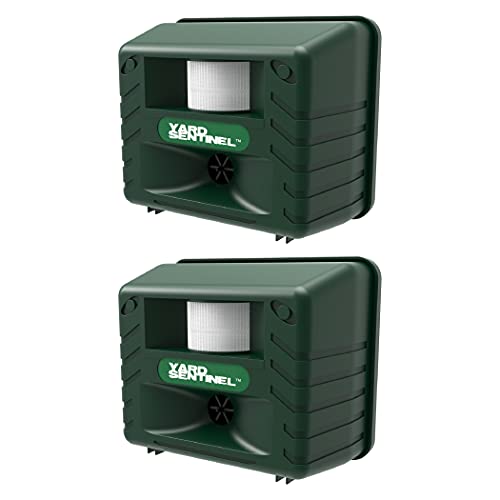 Yard Sentinel Outdoor Ultrasonic Animal Repeller, Motion Sensor, Waterproof, Powerful Repel for Squirrel, Raccoon, Skunk, Rabbit (2-Pack)