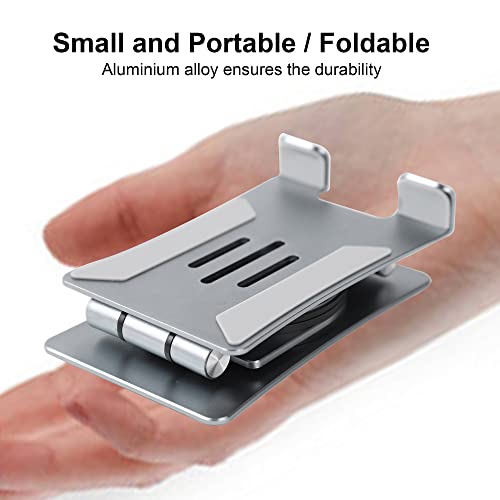 NERDI Universal 360° Swivel Foldable Cell Phone Stand, Desk Stand, Adjustable Angle and Height, Durable Aluminum Metal, Perfect for Video Calls, Watching Videos, Playing Game