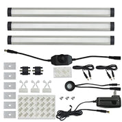 Comforday LED Under Cabinet Lights Kit Hardwired or Plug-in,1000 Lumen 3 PCs 12-Inch Light Strips with Motion Sensor, Dimmer,Super Bright Cold White Light Bars for Kitchen cabinets Cupboard Shelf