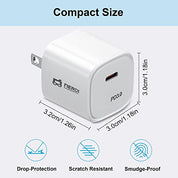 NERDI USB C Wall Charger, 20W PD Type C Charger for iPhone 13/Mini/Pro/Pro Max/iPhone 12 &11/Mini/Pro/Pro Max/iPhone X/XS/XR/8/8 Plus/SE, Galaxy, Pixel 4/3, iPad/iPad Mini (Cable Not Included)