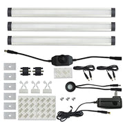 Comforday LED Under Cabinet Lights Kit Hardwired or Plug-in,1000 Lumen 3 PCs 12-Inch Light Strips with Motion Sensor, Dimmer,Super Bright Cold White Light Bars for Kitchen cabinets Cupboard Shelf