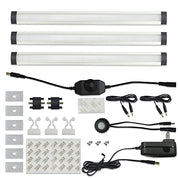 Comforday LED Under Cabinet Lights Kit Hardwired or Plug-in,1000 Lumen 3 PCs 12Inch Light Strips with Motion Sensor, Dimmer, Super Bright Warm White Light Bars for Kitchen cabinets Cupboard Shelf
