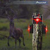 Aspectek Solar Rechargeable Predator Eye: Nighttime deterrent light defends against Coyote, Deer, Cat, Raccoon, Skunk, Weatherproof design - 2-Pack