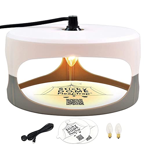 Aspectek  Trapest Sticky Dome Bug Trap with 2 Glue Discs. Odorless Cleaner and Flea Killer Trap Pad