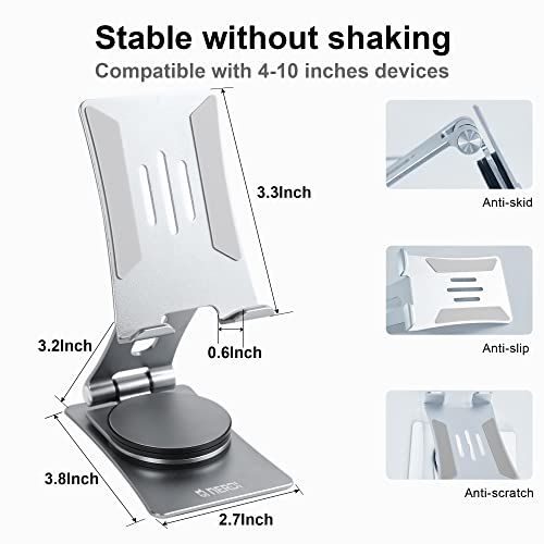 NERDI Universal 360° Swivel Foldable Cell Phone Stand, Desk Stand, Adjustable Angle and Height, Durable Aluminum Metal, Perfect for Video Calls, Watching Videos, Playing Game