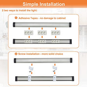 Comforday LED Under Cabinet Lights Kit Hardwired or Plug-in,1000 Lumen 3 PCs 12-Inch Light Strips with Motion Sensor, Dimmer,Super Bright Cold White Light Bars for Kitchen cabinets Cupboard Shelf