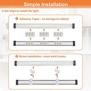 Comforday LED Under Cabinet Lights Kit Hardwired or Plug-in,1000 Lumen 3 PCs 12Inch Light Strips with Motion Sensor, Dimmer, Super Bright Warm White Light Bars for Kitchen cabinets Cupboard Shelf