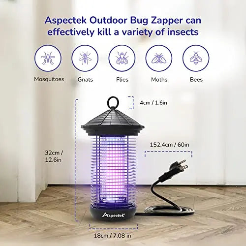 Aspectek 20W Electric Outdoor Mosquito Zapper – Comes with Replacement Bulbs