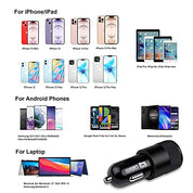 Nerdi 47W 2 Port USB C Car Charger Adapter with PD and QC 3.0