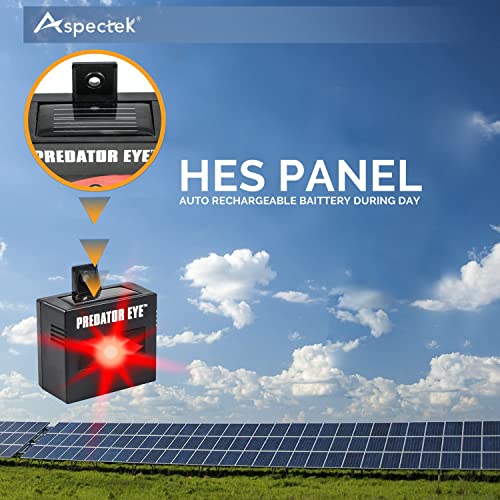 Aspectek Solar Rechargeable Predator Eye: Nighttime deterrent light defends against Coyote, Deer, Cat, Raccoon, Skunk, Weatherproof design - 2-Pack