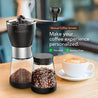  Manual Coffee Grinder 14Pcs Set with Two 5.5 Oz Clear Glass Jars