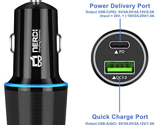 Boost Your Travel Adventures with the NERDI 48W Fast USB C Car Charger Adapter