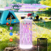Aspectek Bug Zapper LED Light with Bluetooth Speaker – Dual Function Outdoor Insect Zapper and Wireless Speaker for Patio, Yard, and Garden