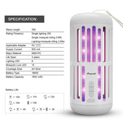 Aspectek Bug Zapper LED Light with Bluetooth Speaker – Dual Function Outdoor Insect Zapper and Wireless Speaker for Patio, Yard, and Garden
