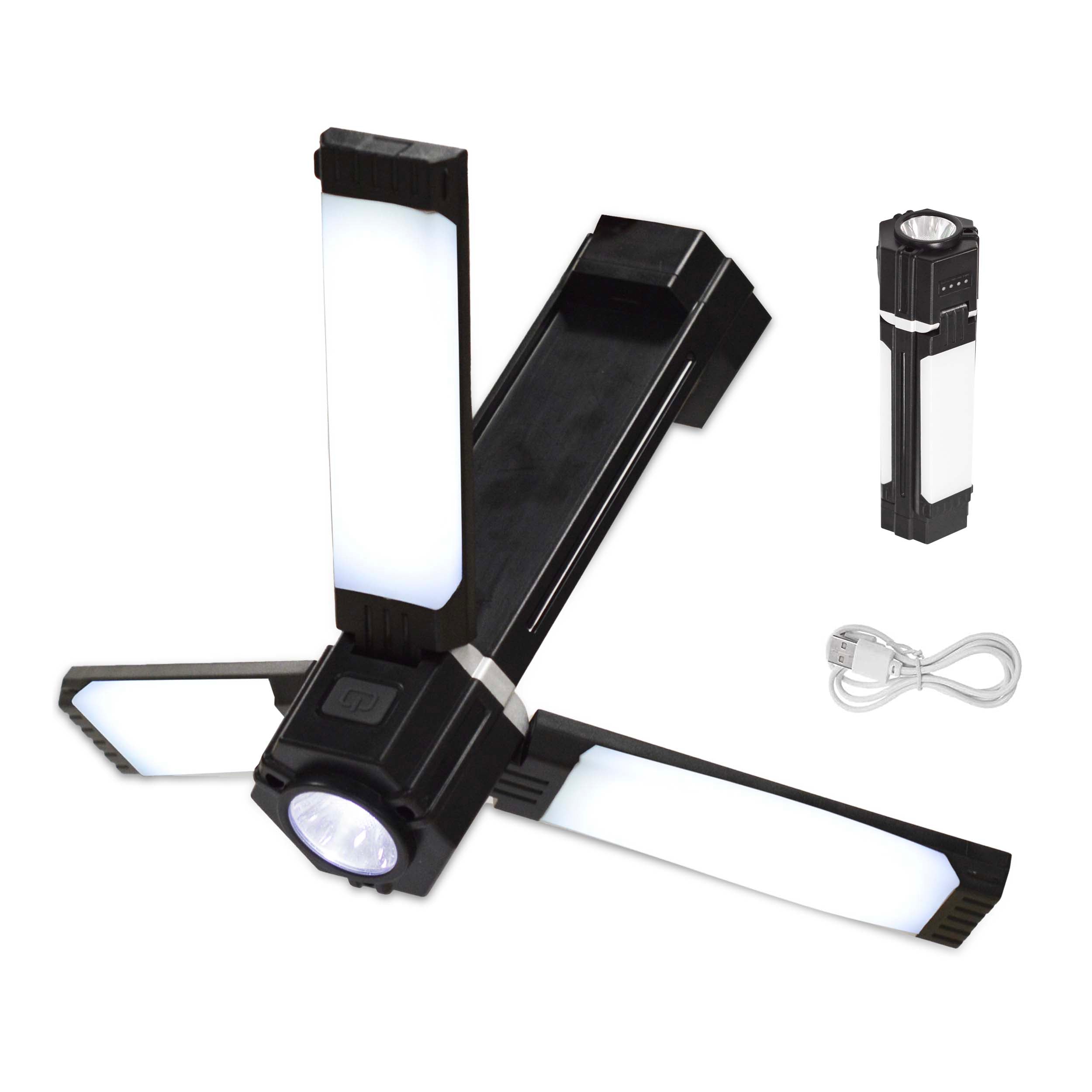 Portable Tent Lamp, Collapsible LED Blade Bulb Plus Flash Light