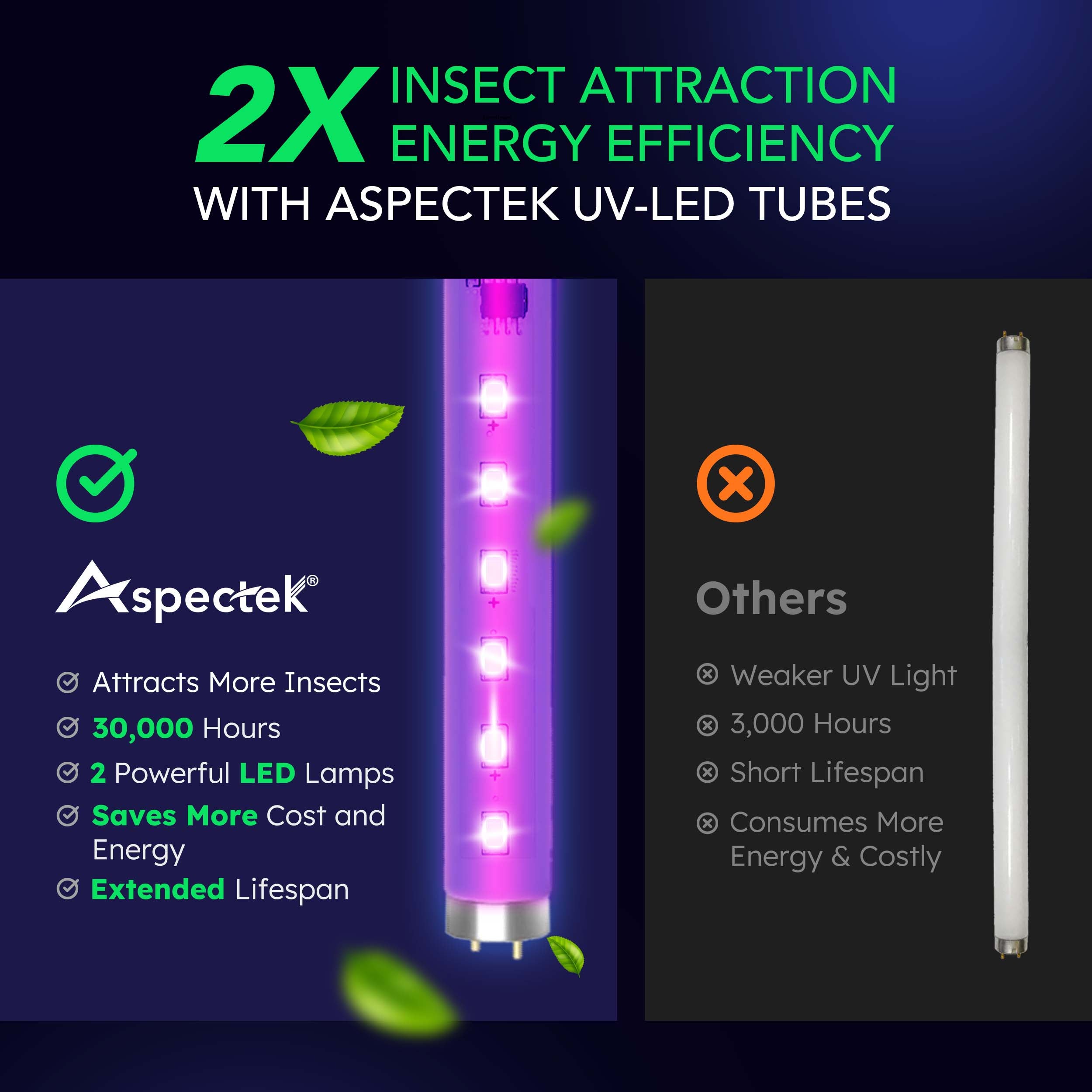 Insect zapper with purple lights