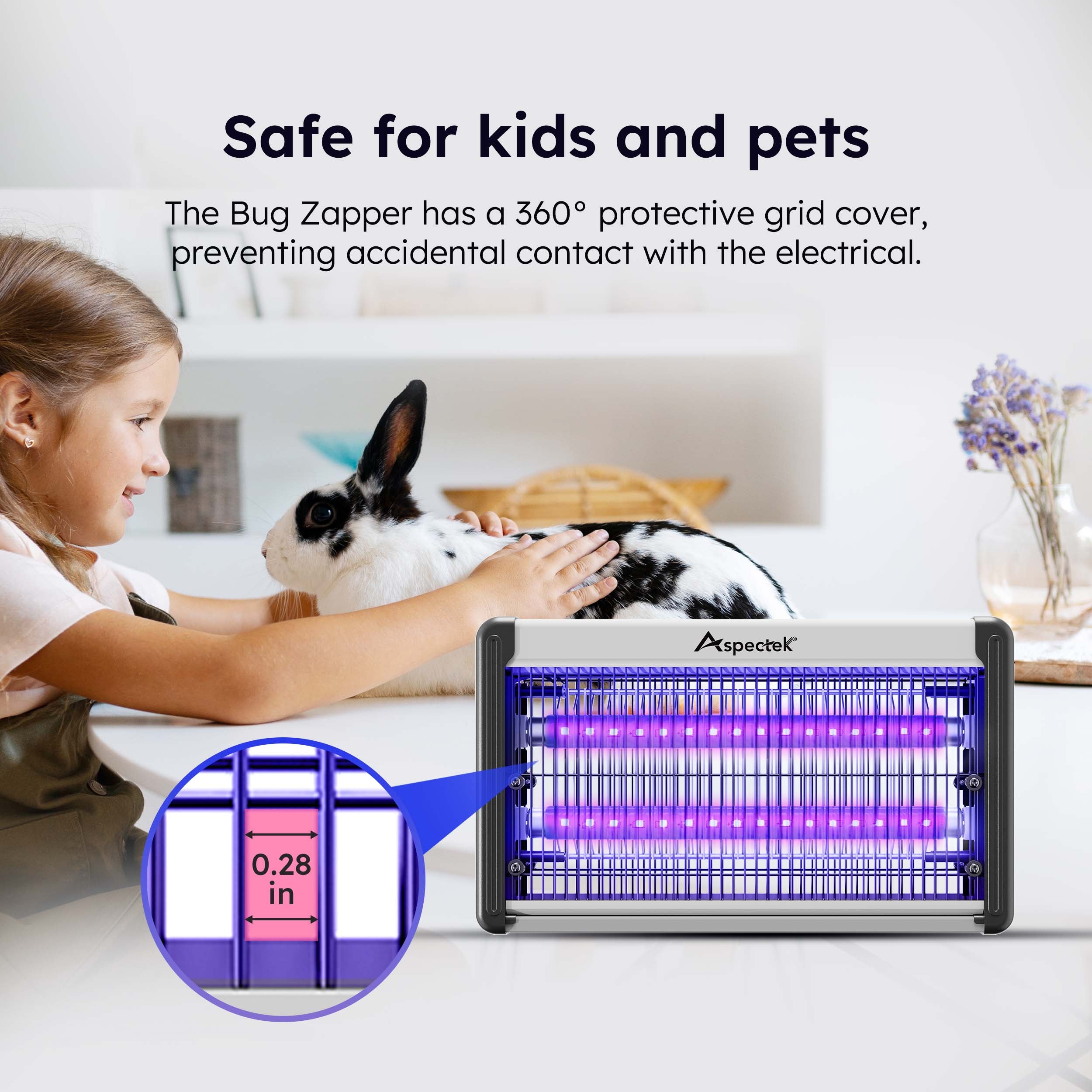 Insect zapper with purple lights