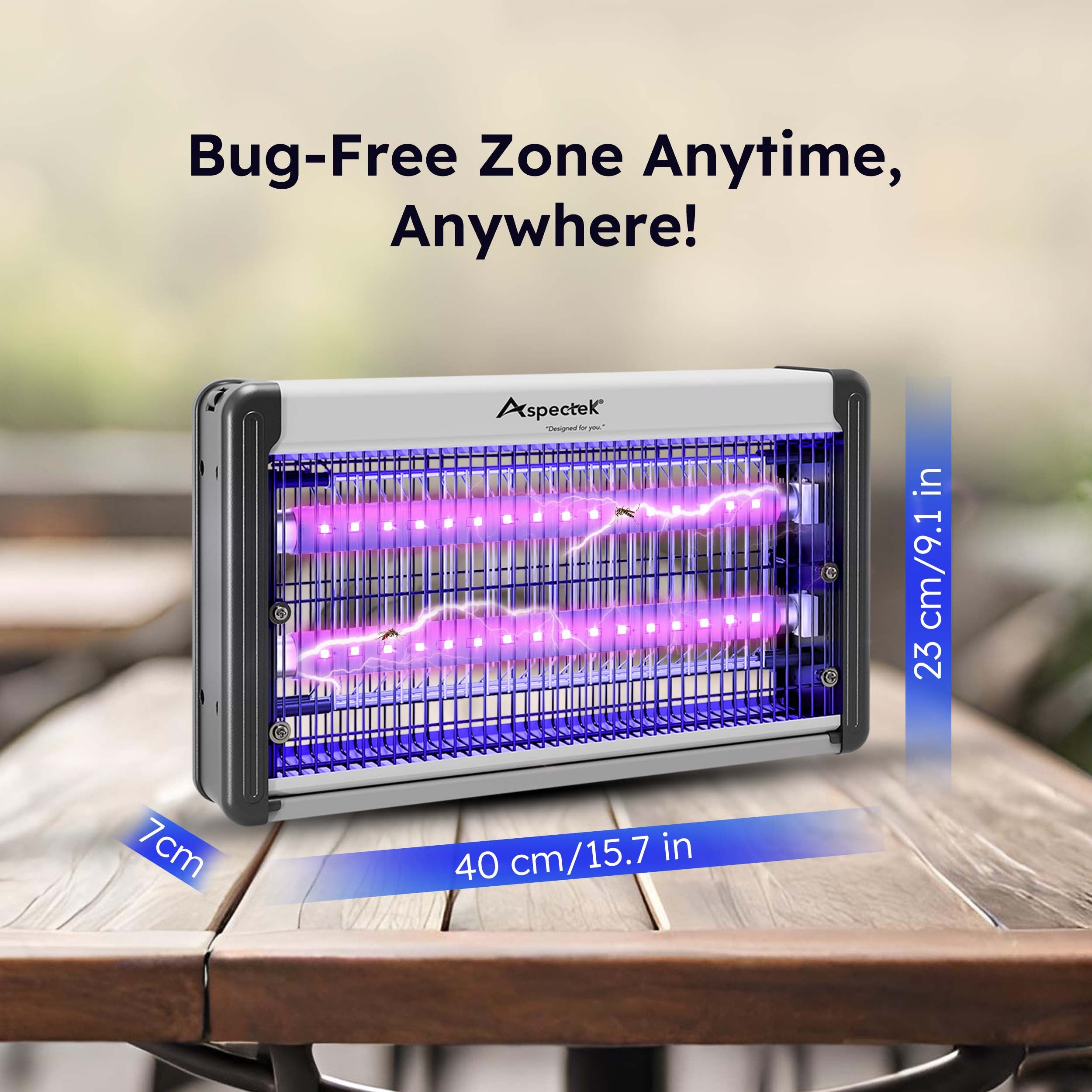Insect zapper with purple lights