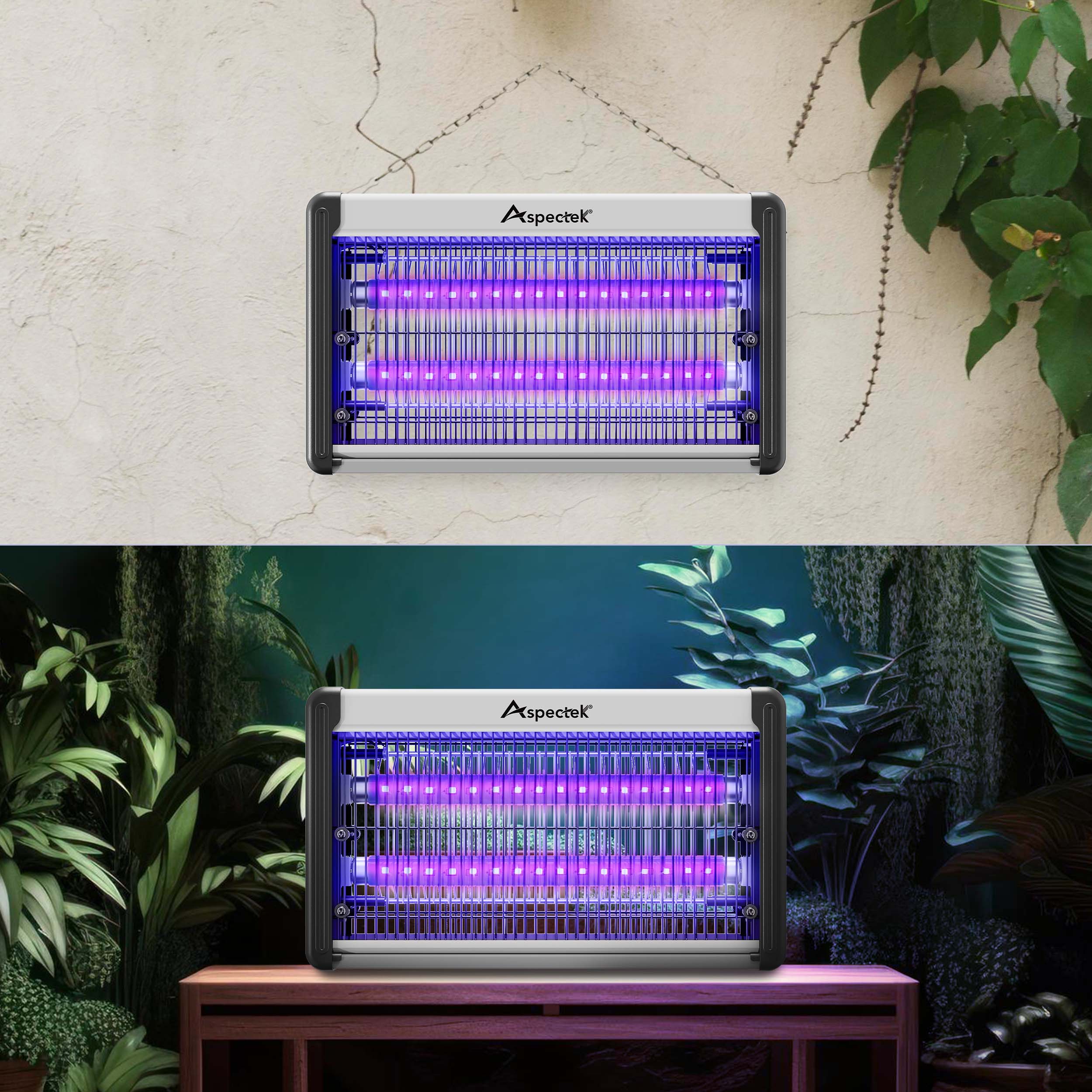 Insect zapper with purple lights