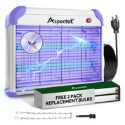 Aspectek 20W Indoor Bug Zapper Includes 2 Replacement Bulbs PURPLE + 2 BULBS