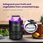 Electronic pest control device for fruits and vegetables with Aspectek branding on a kitchen counter.