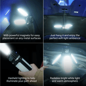 Portable Tent Lamp, Collapsible LED Blade Bulb Plus Flash Light