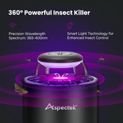 360-degree powerful insect killer with Aspectek branding on a dark background