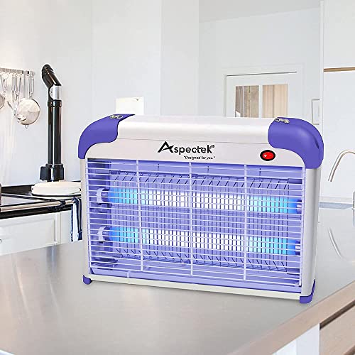 Aspectek 20W Indoor Bug Zapper, Powerful UV Bugs Lamp Attract Insects and 2800V Grid Kills Flying Insects, Includes 2 Replacement Bug Lights PURPLE + 2 BULBS
