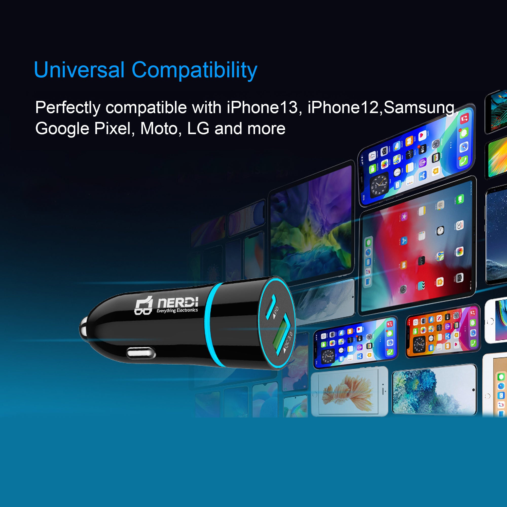 Fast Car Charger, Car Power Adapter for Apple 12,13 series, Samsung, Huawei, Xiaomi, OPPO, VIVO, etc.