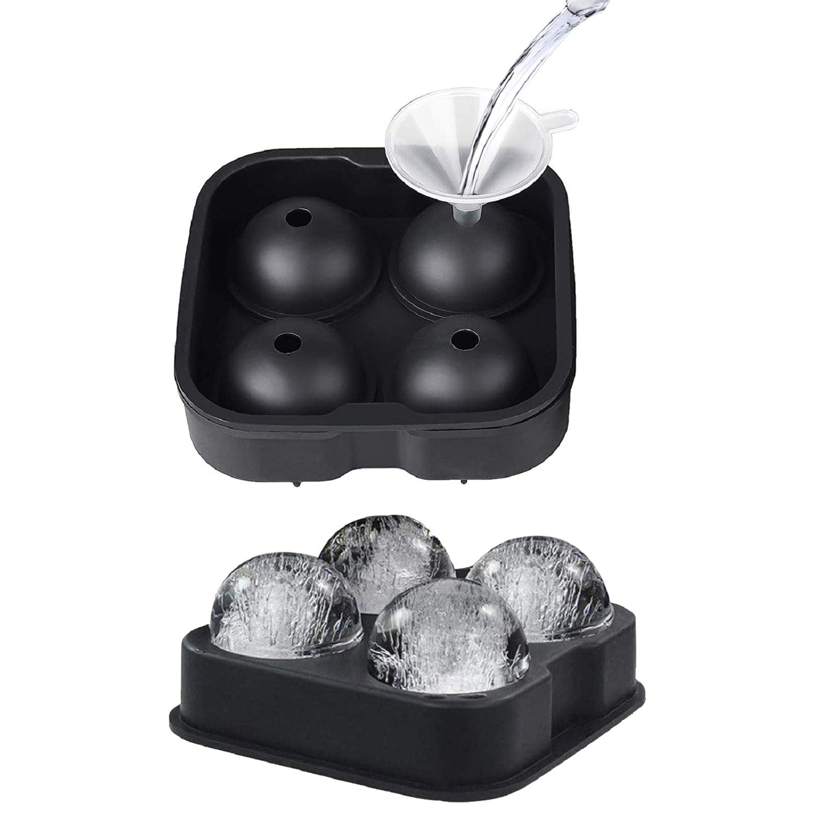 Flamen Ice Ball Maker- Easy And Fast Release BPA-Free Flexible Silicone Ice Trays (2-pack)