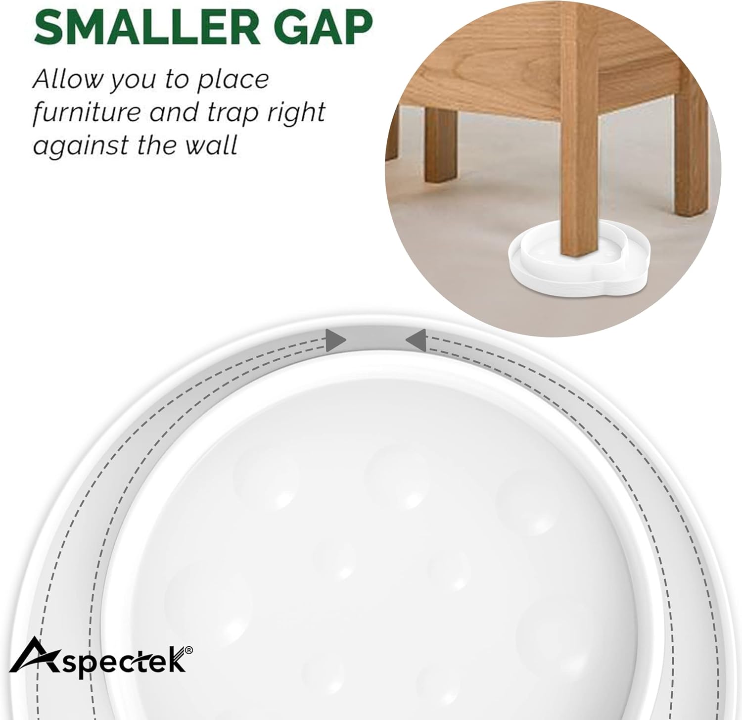 Aspectek Bed Bug Trap, Bed Bug Interceptor, Bed Bug Traps (Pack of 4). Flea Traps, Safe Eco Friendly, Bed Bug Eliminator (White)