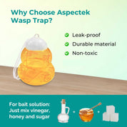 Aspectek Wasp Trap 2-pack - Traps Wasps, Hornets, and Bees