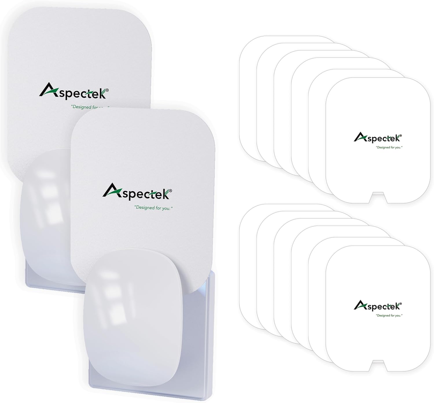 Two Aspectek packaging with multiple smaller packaging units on a white background