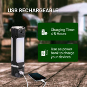 Comforday Camping Lantern, Portable Tent Lamp, Collapsible LED Blade Bulb Plus Flash Light,3000mAh Rechargeable by USB Type C