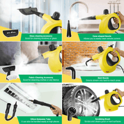  Multi-Purpose Handheld Pressurized Steam Cleaner with 9-Piece Accessories
