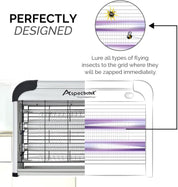 Aspectek 20W indoor bug zapper with protective mesh screen and UV light bulbs, including 2 replacement bulbs

