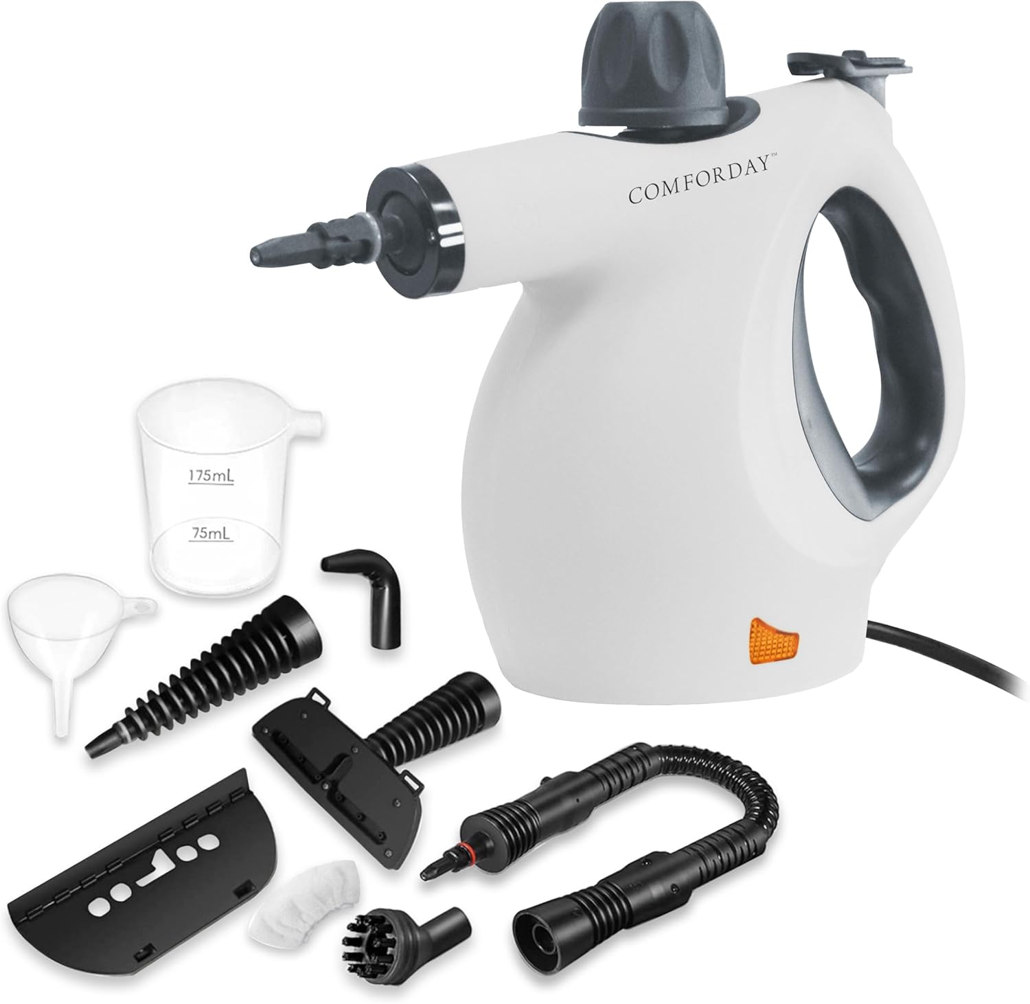 Comforday Multi-Purpose Handheld Pressurized Steam Cleaner with 9-Piece Accessories for Stain Removal, Steamer, Carpets, Curtains, Car Seats, Kitchen Surface & Much More