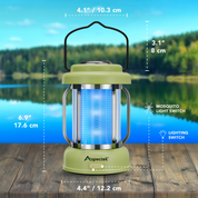 Aspectek Waterproof, Portable, Rechargeable Mosquito Zapper - Effective Insect Zapper for Outdoor and Indoor Use, Ideal for Camping, Patio, and Home Protection