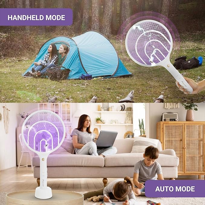 Aspectek 2 Pack Electric Fly Swatter 3000V, 2 in 1 – Electric Fly Swatter & Bug Zapper Racket for Indoor & Outdoor Use