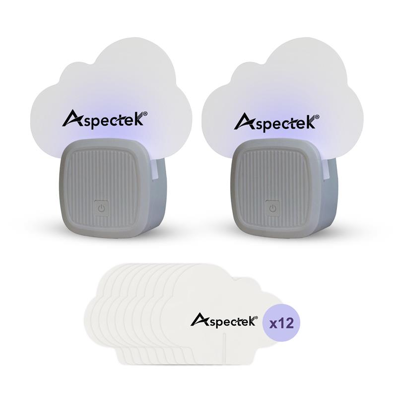 Aspectek Sticky Fly Insect Trap for Indoor, Plug-in Blue Light Bug Trap, Odorless, Noiseless, Chemicaless, with 12 Packs of Sticky Glue Pads (2 Pack)
