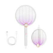 Electric fly swatter with USB cable on a white background