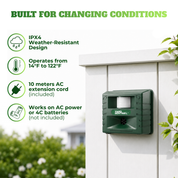 Aspectek Yard Sentinel Outdoor Ultrasonic Animal Repeller, Motion Sensor Cat, Skunk and Bird Repellent, 1-Pack