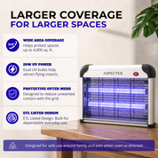 Aspectek 20W Electric Bug Zapper with 2 Replacement Bulbs