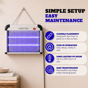 Aspectek 20W Indoor Bug Zapper, Includes 2 Replacement Bulbs, Mosquito Zapper, Insect Zapper, Bug Lamp Zapper (CA)