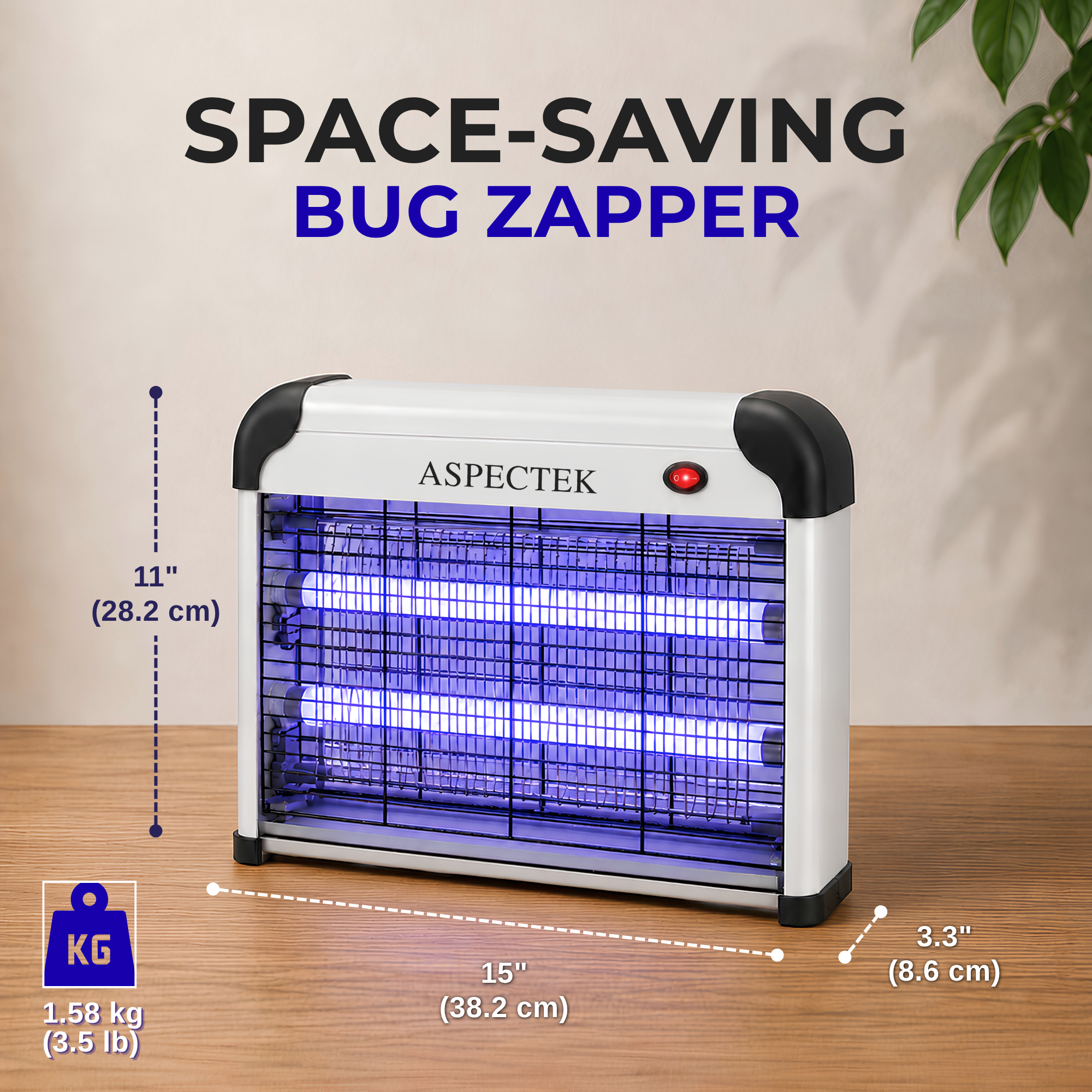 Aspectek 20W Electric Bug Zapper with 2 Replacement Bulbs