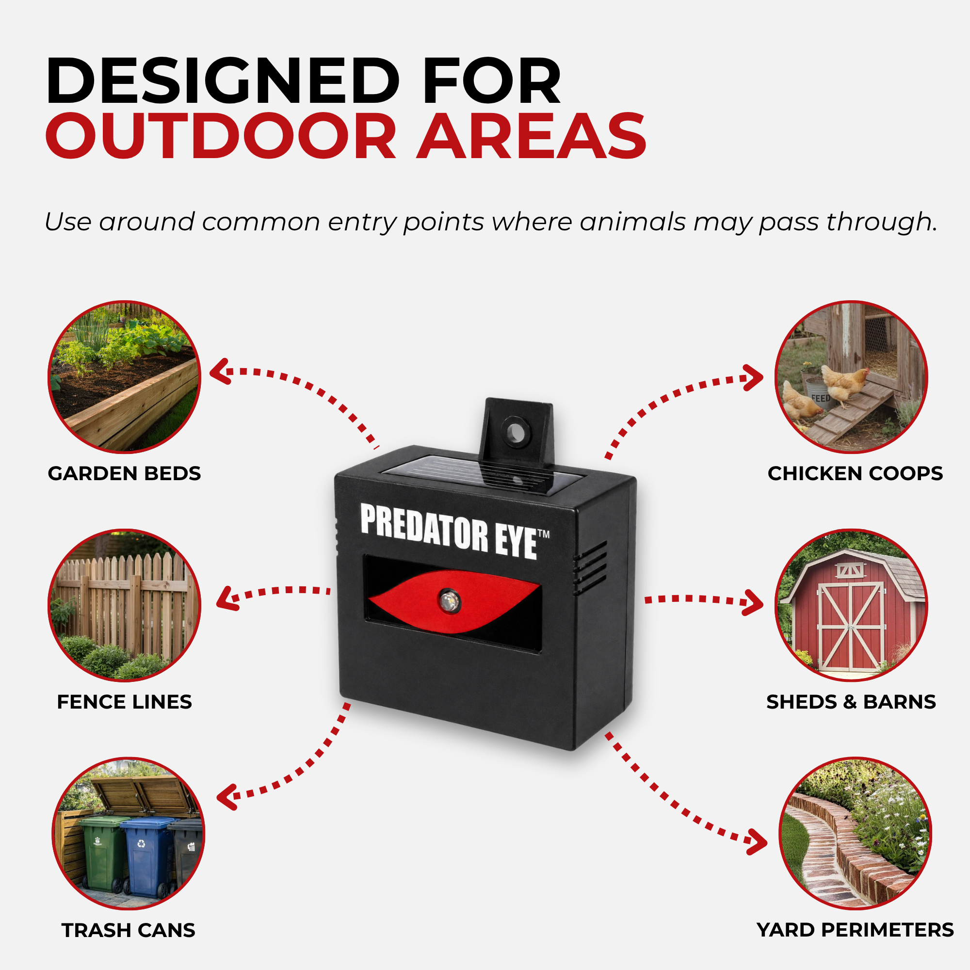 Aspectek Solar Rechargeable Predator Eye Animal Deterrent Light, Nighttime Coyote, Deer, Cat, Raccoon and Skunk Repeller, 2-Pack
