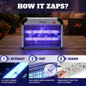 Upgraded Aspectek 20W Electric Bug Zapper, Bug Fly Zapper. Effective Mosquito, Fly, and Insect Zapper. Includes 2 Extra Bulbs. Lightweight Design, 2800V Electric Grid. (CA)