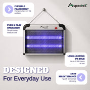 Upgraded Aspectek 20W Electric Bug Zapper, Bug Fly Zapper. Effective Mosquito, Fly, and Insect Zapper. Includes 2 Extra Bulbs. Lightweight Design, 2800V Electric Grid. (CA)